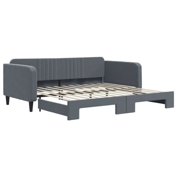 Dagbädd utdragbar mörkgrå 100x200 cm sammet