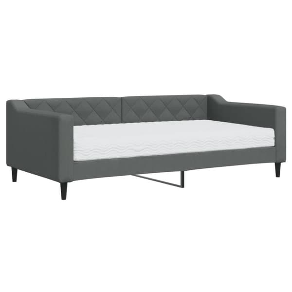 Dagbädd med madrass mörkgrå 90x190 cm tyg