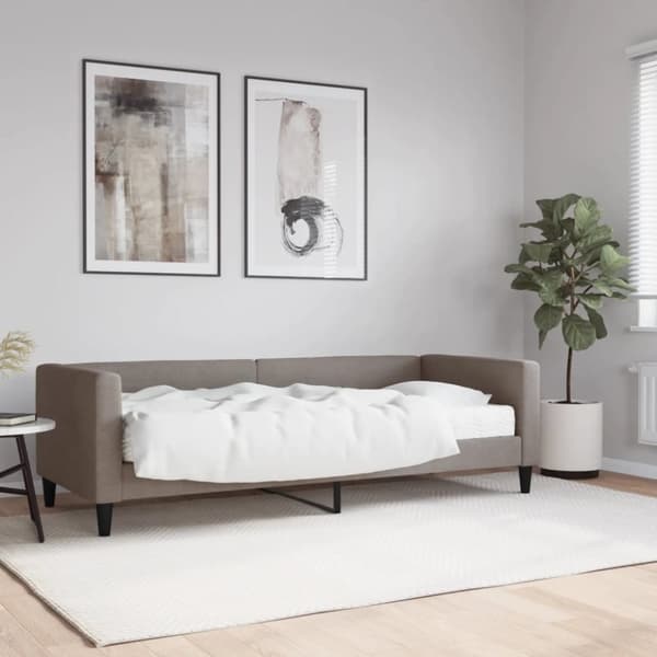 Dagbädd med madrass taupe 80x200 cm tyg