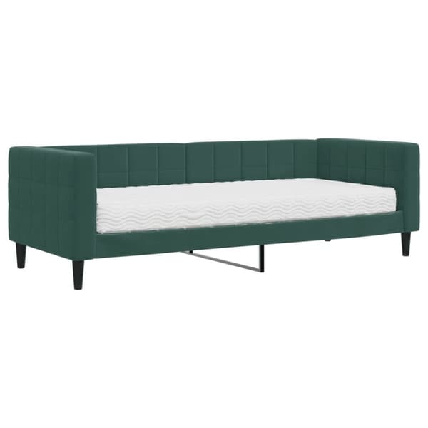Dagbädd med madrass mörkgrön 80x200 cm sammet