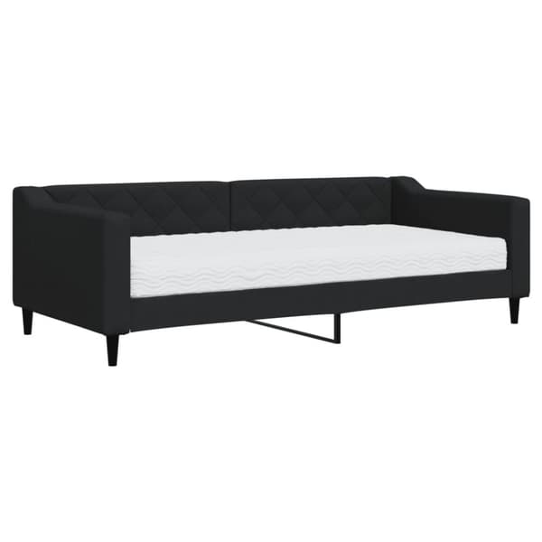 Dagbädd med madrass svart 90x200 cm tyg