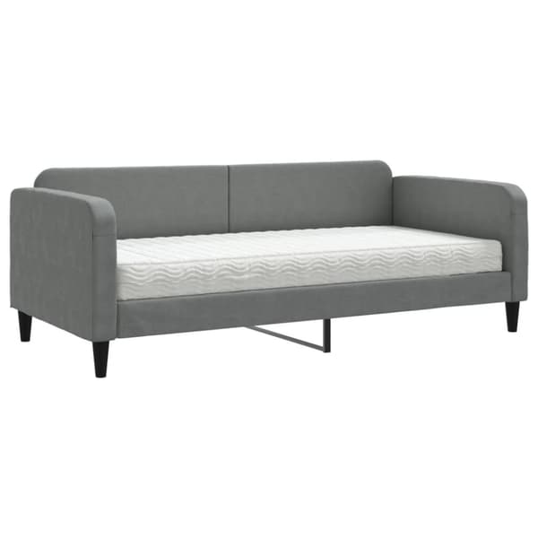 Dagbädd med madrass mörkgrå 90x200 cm tyg