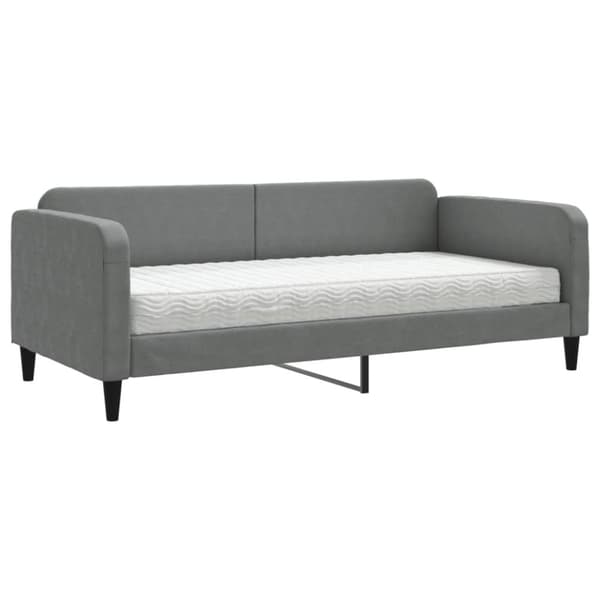 Dagbädd med madrass mörkgrå 90x190 cm tyg