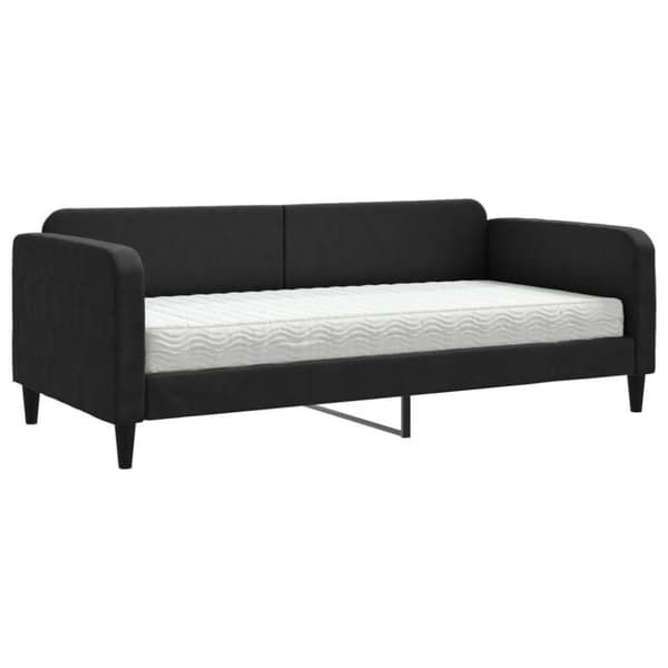 Dagbädd med madrass svart 90x200 cm tyg
