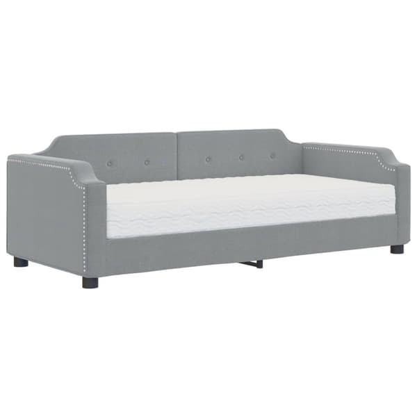 Dagbädd med madrass ljusgrå 80x200 cm tyg