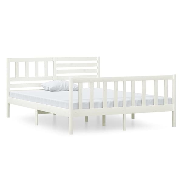 Sängram massiv furu 120x190 cm vit