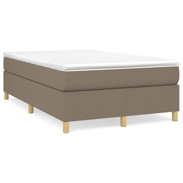 Ramsäng med madrass taupe 120x200 cm tyg