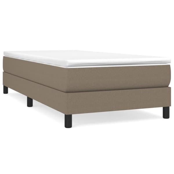 Ramsäng med madrass taupe 90x190 cm tyg