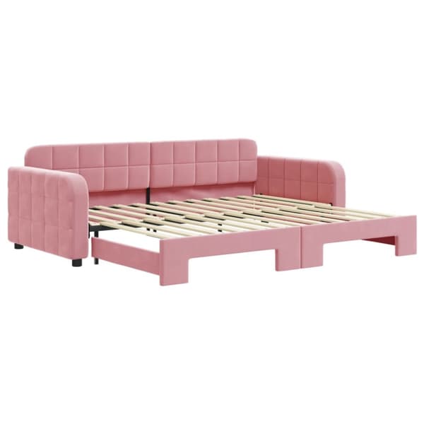 Dagbädd utdragbar rosa 90x200 cm sammet