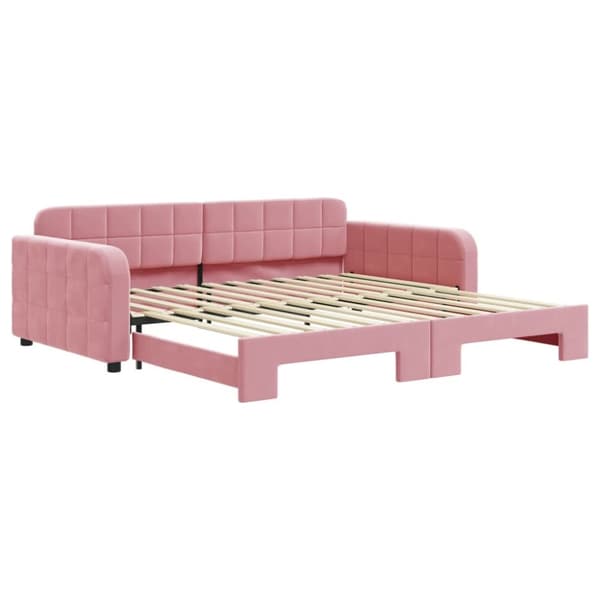 Dagbädd utdragbar rosa 100x200 cm sammet