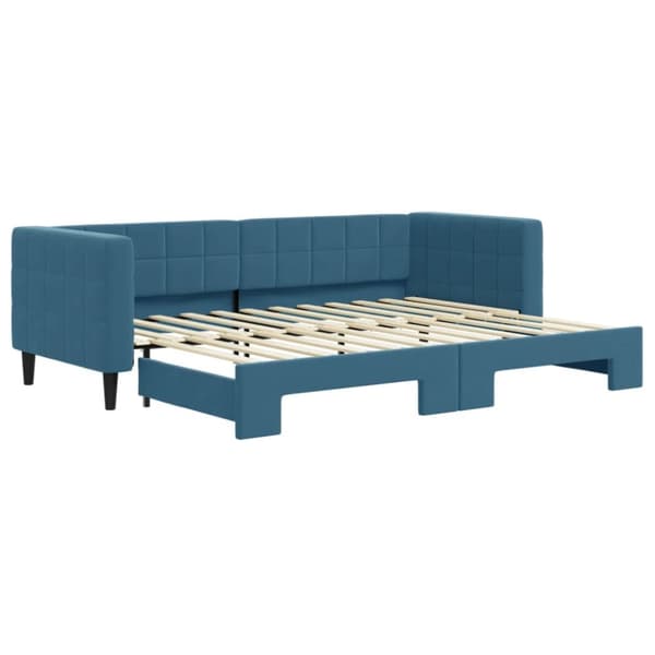 Dagbädd utdragbar blå 80x200 cm sammet