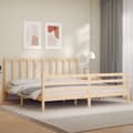 Miniatyrbild 1 av 2: Sängram utan madrass 200x200 cm massiv furu