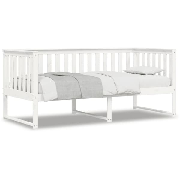 Dagbädd utan madrass vit 90x200 cm massiv furu