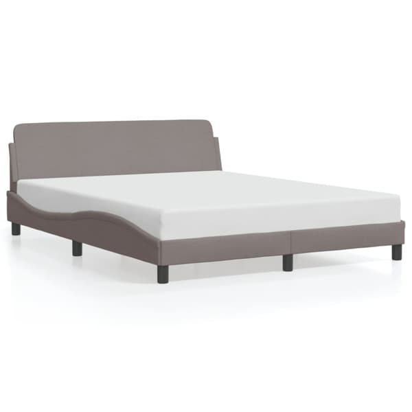 Sängram utan madrass taupe 160x200 cm tyg