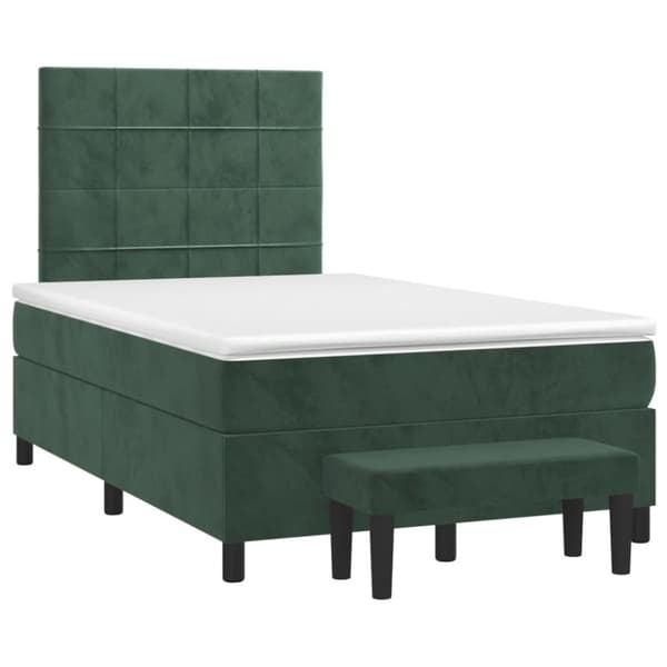 Ramsäng med madrass mörkgrön 120x190 cm sammet
