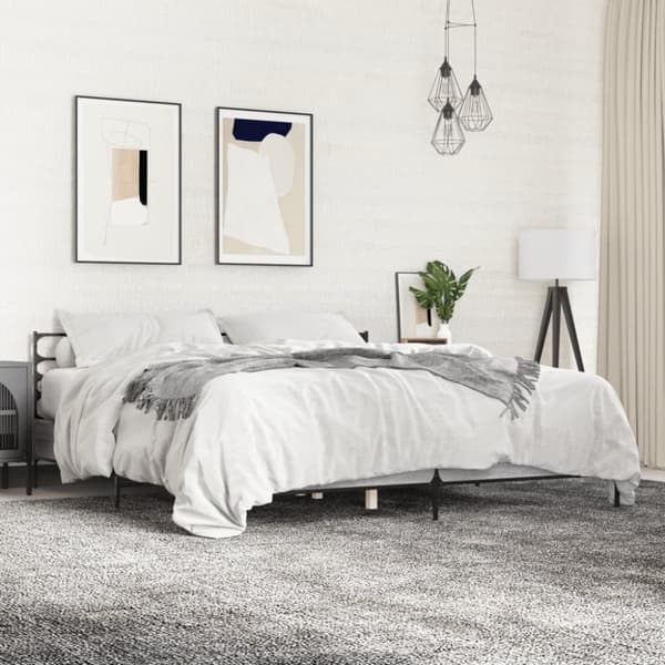 Sängram grå sonoma 180x200 cm konstruerat trä och metall