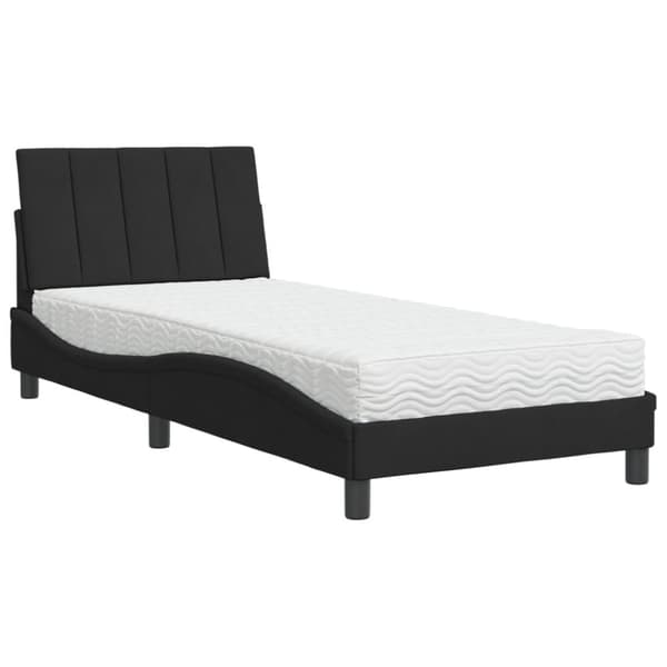 Säng med madrass svart 80x200 cm sammet