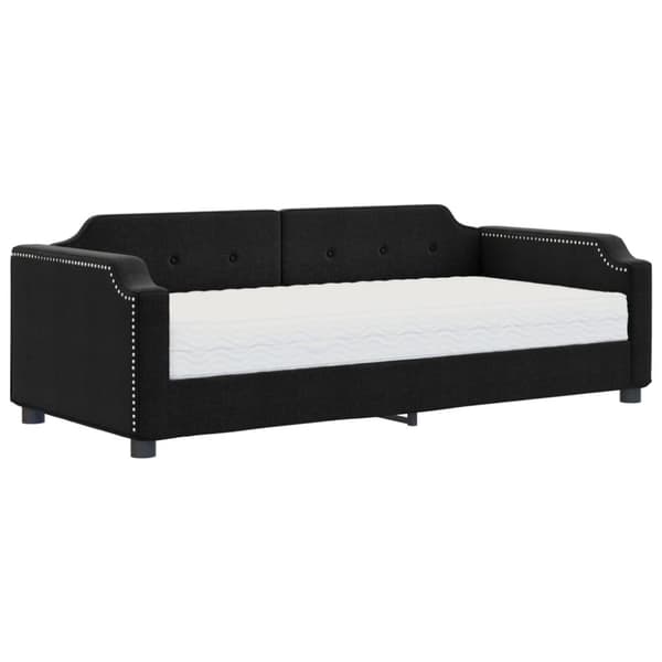 Dagbädd med madrass svart 90x200 cm tyg
