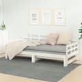 Miniatyrbild 1 av 2: Bäddsoffa vit massiv furu 2x(80x200) cm