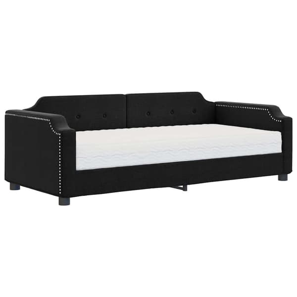 Dagbädd med madrass svart 80x200 cm tyg