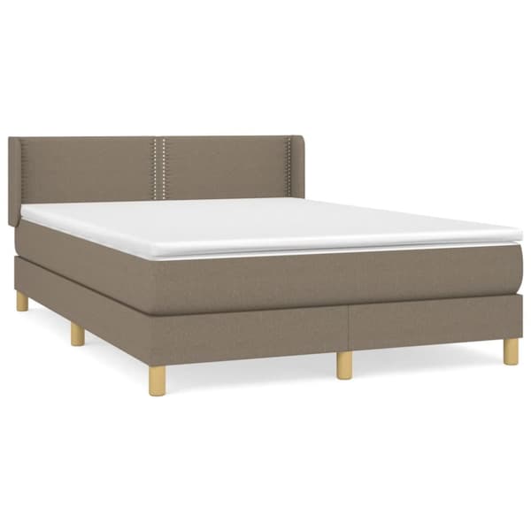 Ramsäng med madrass taupe 140x200 cm tyg