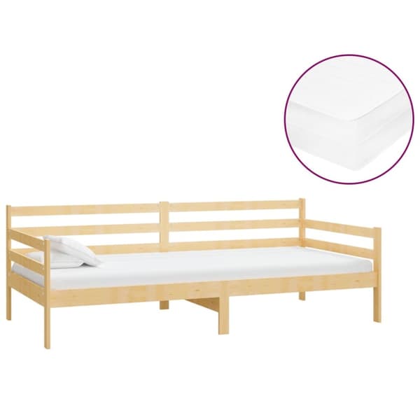 Dagbädd med madrass 90x200 cm massiv furu