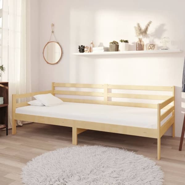 Dagbädd med madrass 90x200 cm massiv furu