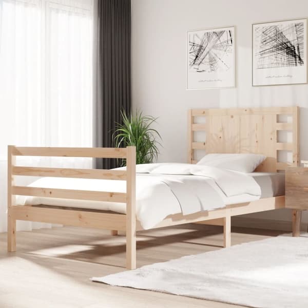 Sängram utan madrass 90x200 cm massiv furu