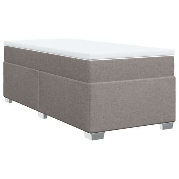 Ramsäng med madrass taupe 100x200 cm tyg
