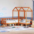 Miniatyrbild 1 av 2: Dagbädd med tak vaxad brun 90x190 cm massiv furu
