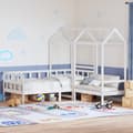 Miniatyrbild 1 av 2: Dagbädd med tak vit 80x200 cm massiv furu