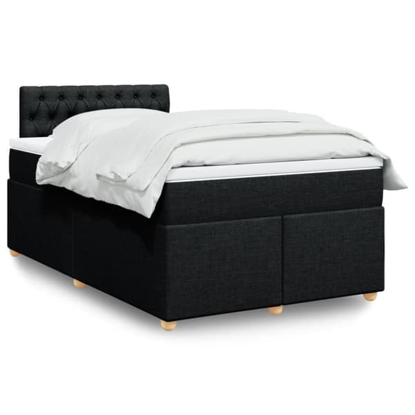 Ramsäng med madrass svart 120x190 cm tyg