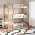 Miniatyrbild 1 av 2: Våningssäng 3 våningar 80x200 cm massiv furu