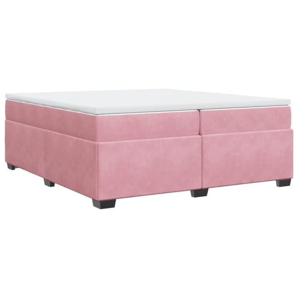 Ramsäng med madrass rosa 200x200 cm sammet