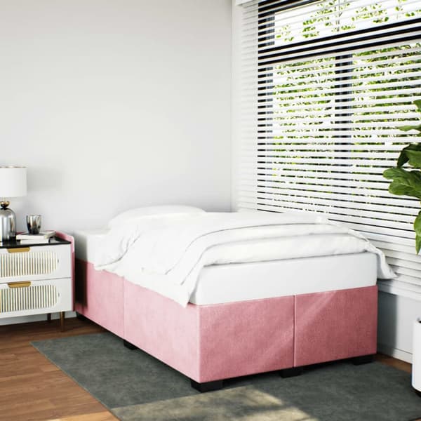 Sängram rosa 120x190 cm Sammet