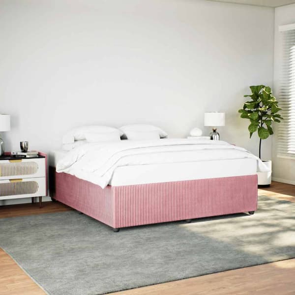Sängram rosa 200x200 cm sammet