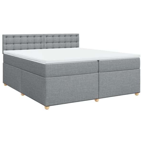 Ramsäng med madrass ljusgrå 200x200 cm tyg
