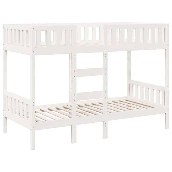 Våningssäng vit 90x190 cm massiv furu