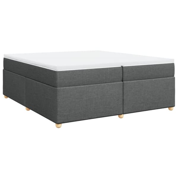Ramsäng med madrass mörkgrå 200x200 cm tyg