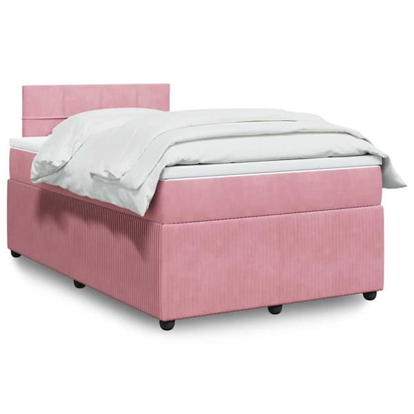 Ramsäng med madrass rosa 120x200 cm sammet