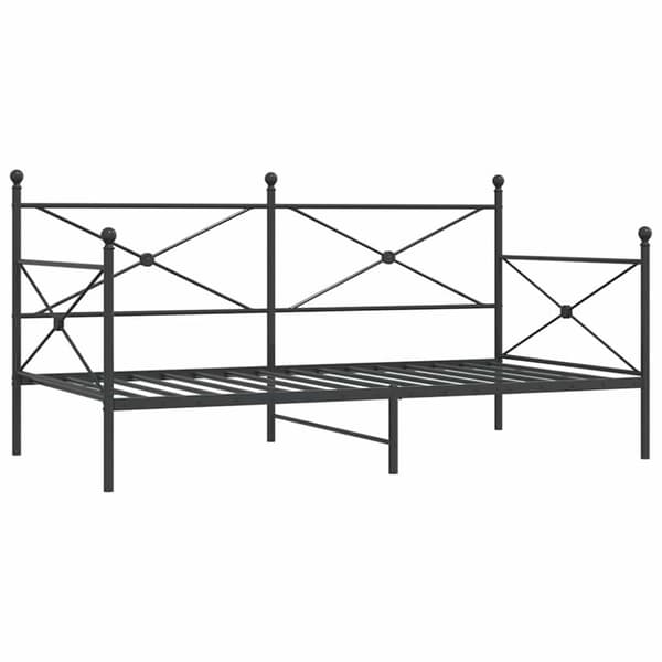 Dagbädd utan madrass svart 100x190 cm stål