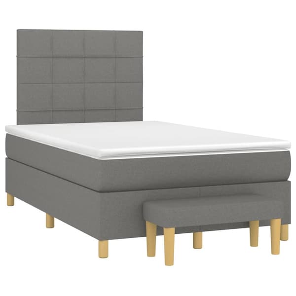 Ramsäng med madrass mörkgrå 120x190 cm tyg