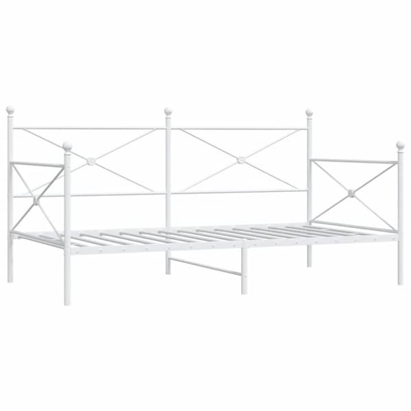 Dagbädd utan madrass vit 100x190 cm stål