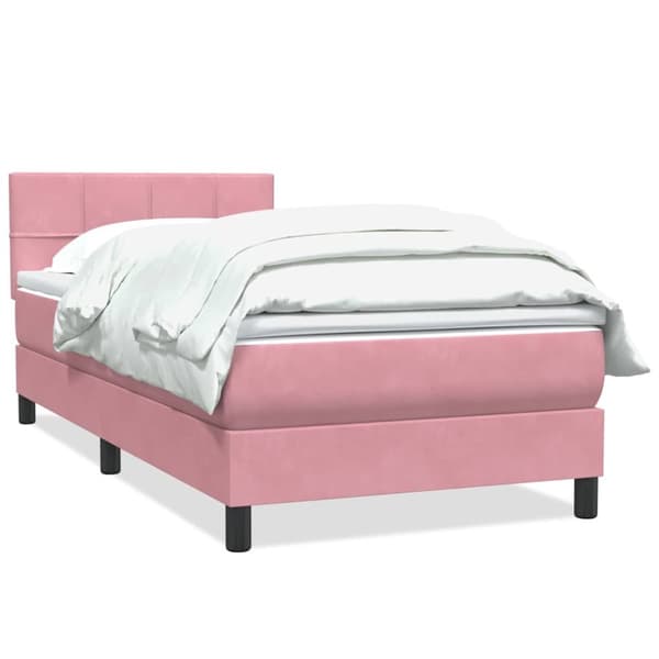 Ramsäng med madrass rosa 100x210 cm sammet
