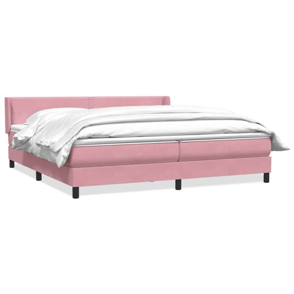 Ramsäng med madrass rosa 200x210 cm sammet