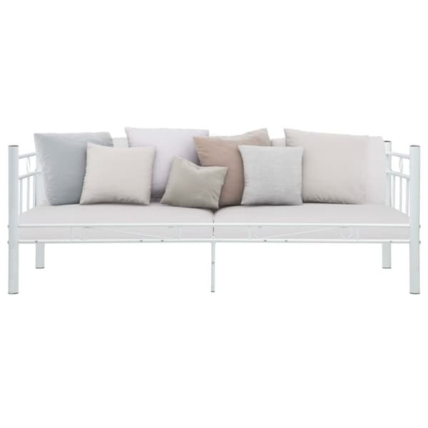 Ram till dagbädd vit metall 90x200 cm