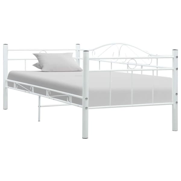 Ram till dagbädd vit metall 90x200 cm