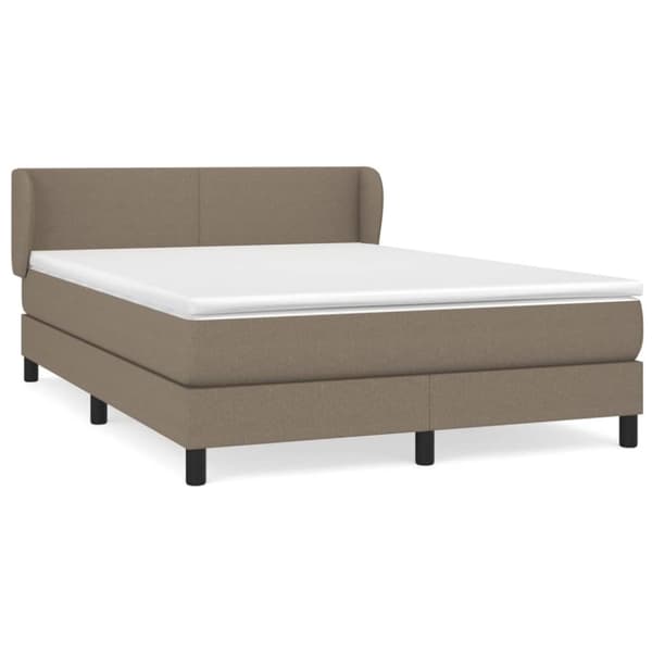 Ramsäng med madrass taupe 140x200 cm tyg