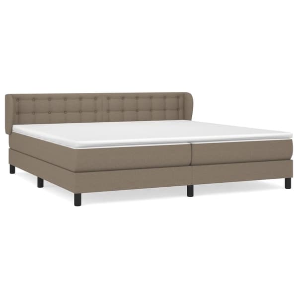 Ramsäng med madrass taupe 200x200 cm tyg