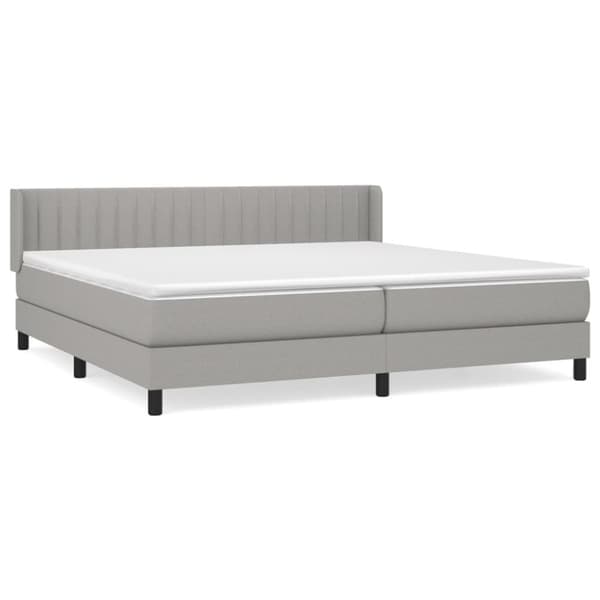 Ramsäng med madrass ljusgrå 200x200 cm tyg